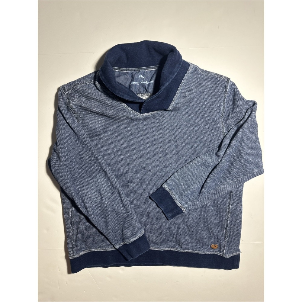 Tommy Bahama Mens Size XL Agave Azul Shawl Sweatshirt 100% Cotton Golf Beach